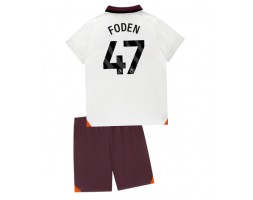 Manchester City Phil Foden #47 Koszulka Wyjazdowych Dziecięca 2023-24 Krótki Rękaw (+ Krótkie spodenki)